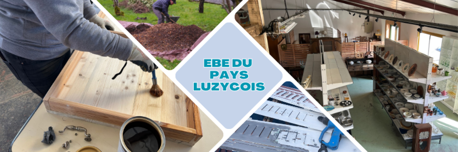 Bannière de la page Horaires et jours d'ouverture de la ressourcerie de l'EBE du Pays Luzycois