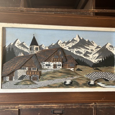 Image du produit Tableau bois sculpté décor montagnard
