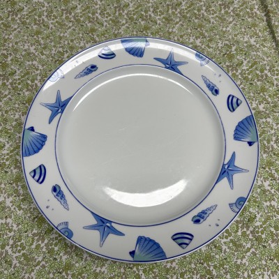 Image du produit Lot grandes assiettes décor coquillage