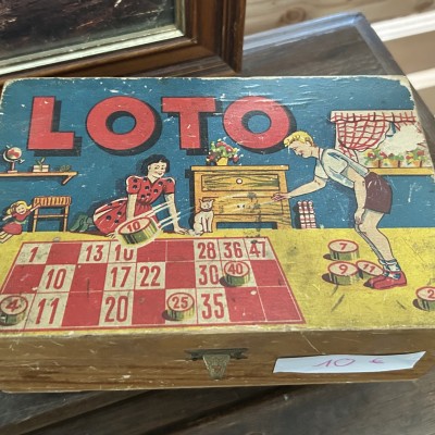 Image du produit Boite en bois Loto vintage