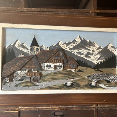 Image du produit Tableau bois sculpté décor montagnard